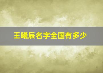 王曦辰名字全国有多少