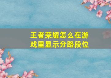 王者荣耀怎么在游戏里显示分路段位