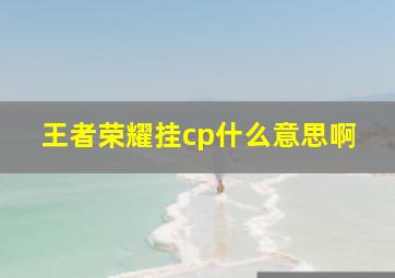 王者荣耀挂cp什么意思啊