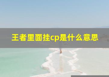 王者里面挂cp是什么意思