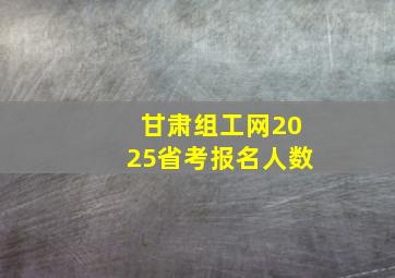 甘肃组工网2025省考报名人数