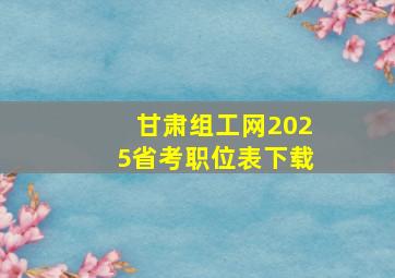 甘肃组工网2025省考职位表下载