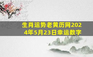 生肖运势老黄历网2024年5月23日幸运数字