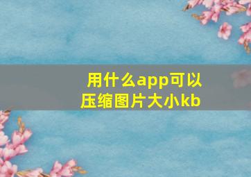 用什么app可以压缩图片大小kb