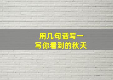 用几句话写一写你看到的秋天