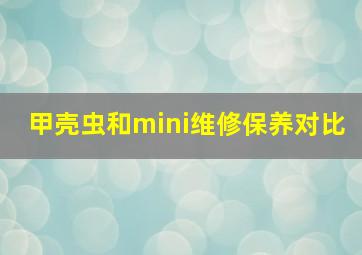 甲壳虫和mini维修保养对比