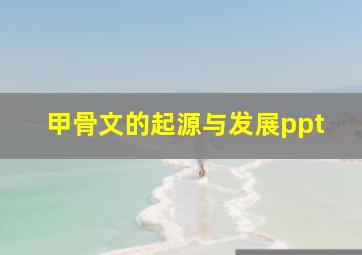 甲骨文的起源与发展ppt