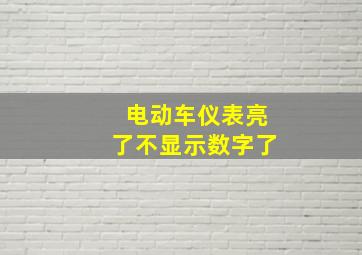 电动车仪表亮了不显示数字了