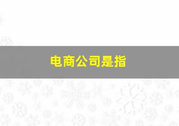 电商公司是指