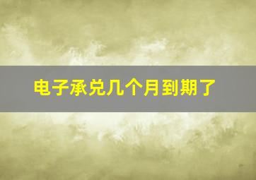 电子承兑几个月到期了