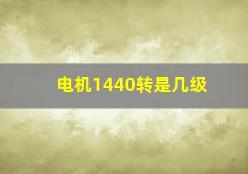 电机1440转是几级