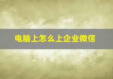 电脑上怎么上企业微信