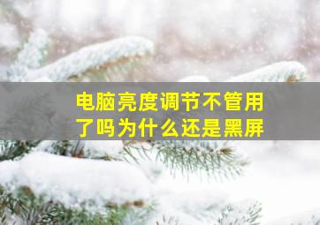 电脑亮度调节不管用了吗为什么还是黑屏