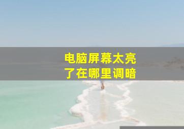 电脑屏幕太亮了在哪里调暗