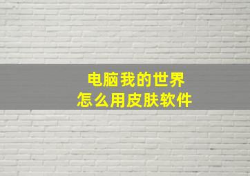 电脑我的世界怎么用皮肤软件