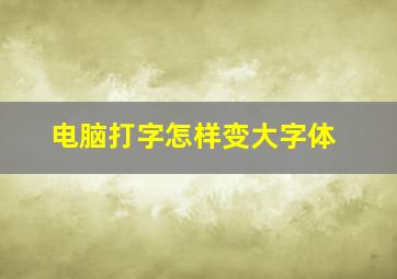 电脑打字怎样变大字体