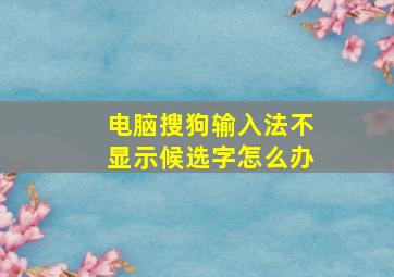 电脑搜狗输入法不显示候选字怎么办