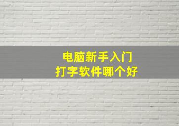 电脑新手入门打字软件哪个好