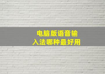 电脑版语音输入法哪种最好用