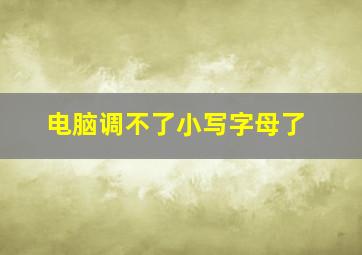 电脑调不了小写字母了