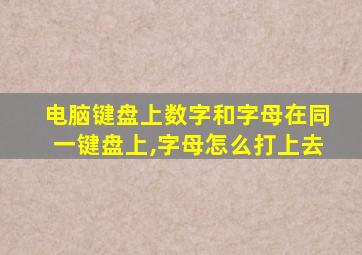 电脑键盘上数字和字母在同一键盘上,字母怎么打上去