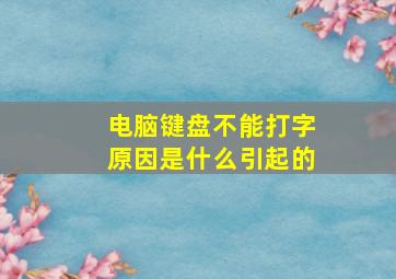 电脑键盘不能打字原因是什么引起的