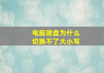 电脑键盘为什么切换不了大小写