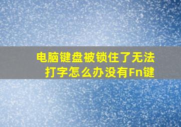 电脑键盘被锁住了无法打字怎么办没有Fn键