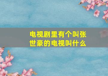 电视剧里有个叫张世豪的电视叫什么