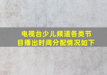 电视台少儿频道各类节目播出时间分配情况如下