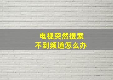 电视突然搜索不到频道怎么办