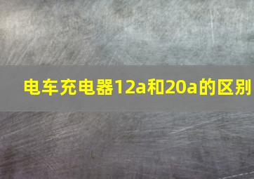 电车充电器12a和20a的区别