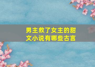 男主救了女主的甜文小说有哪些古言