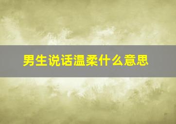 男生说话温柔什么意思