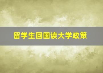 留学生回国读大学政策