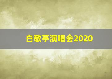 白敬亭演唱会2020