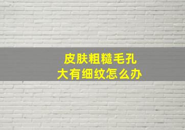 皮肤粗糙毛孔大有细纹怎么办