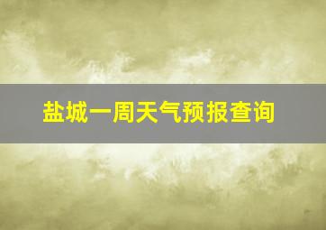 盐城一周天气预报查询