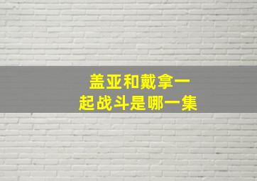 盖亚和戴拿一起战斗是哪一集