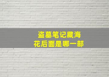 盗墓笔记藏海花后面是哪一部