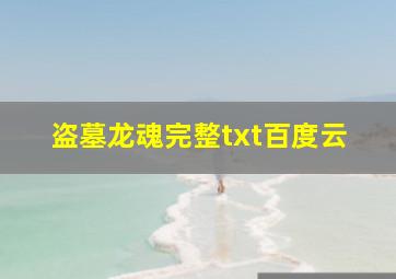 盗墓龙魂完整txt百度云