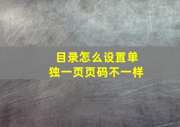 目录怎么设置单独一页页码不一样