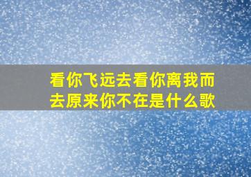 看你飞远去看你离我而去原来你不在是什么歌