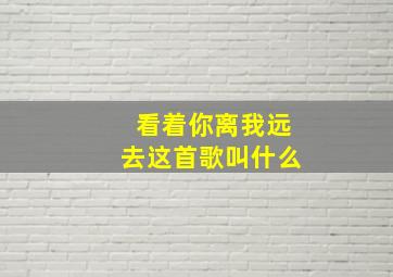 看着你离我远去这首歌叫什么