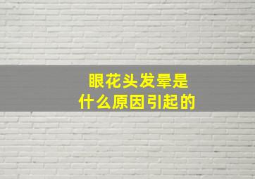 眼花头发晕是什么原因引起的