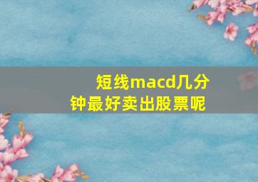 短线macd几分钟最好卖出股票呢