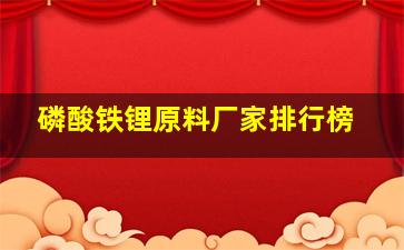 磷酸铁锂原料厂家排行榜