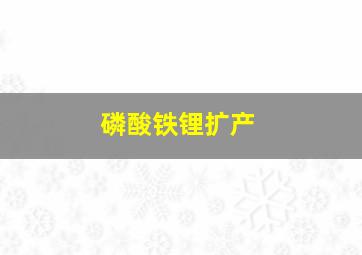 磷酸铁锂扩产