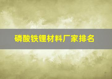 磷酸铁锂材料厂家排名