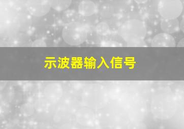 示波器输入信号